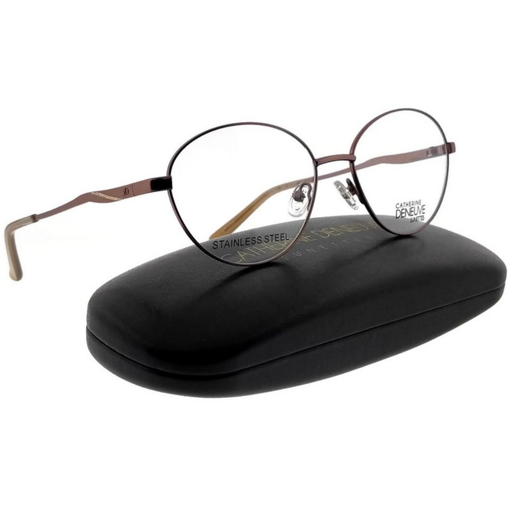 CD0402-046-52 Oval Women's Brown Frame Eyeglasses